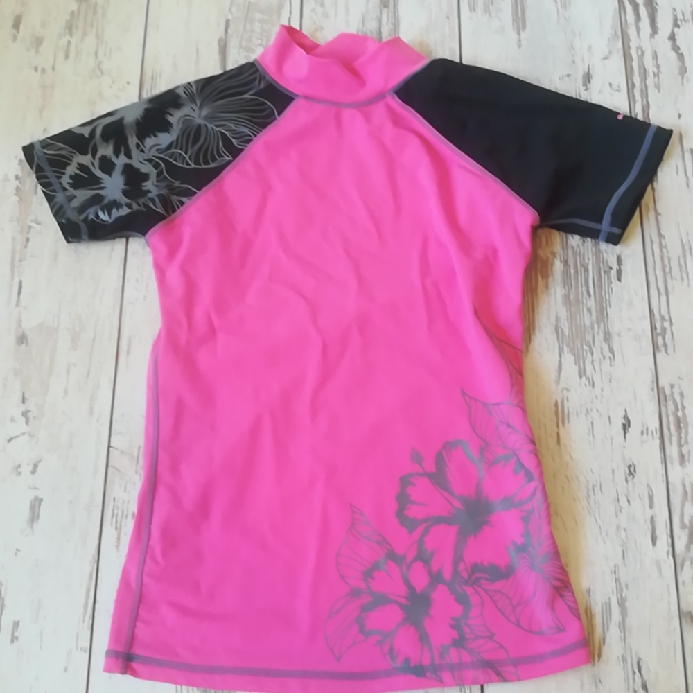Black and pink swim shirt